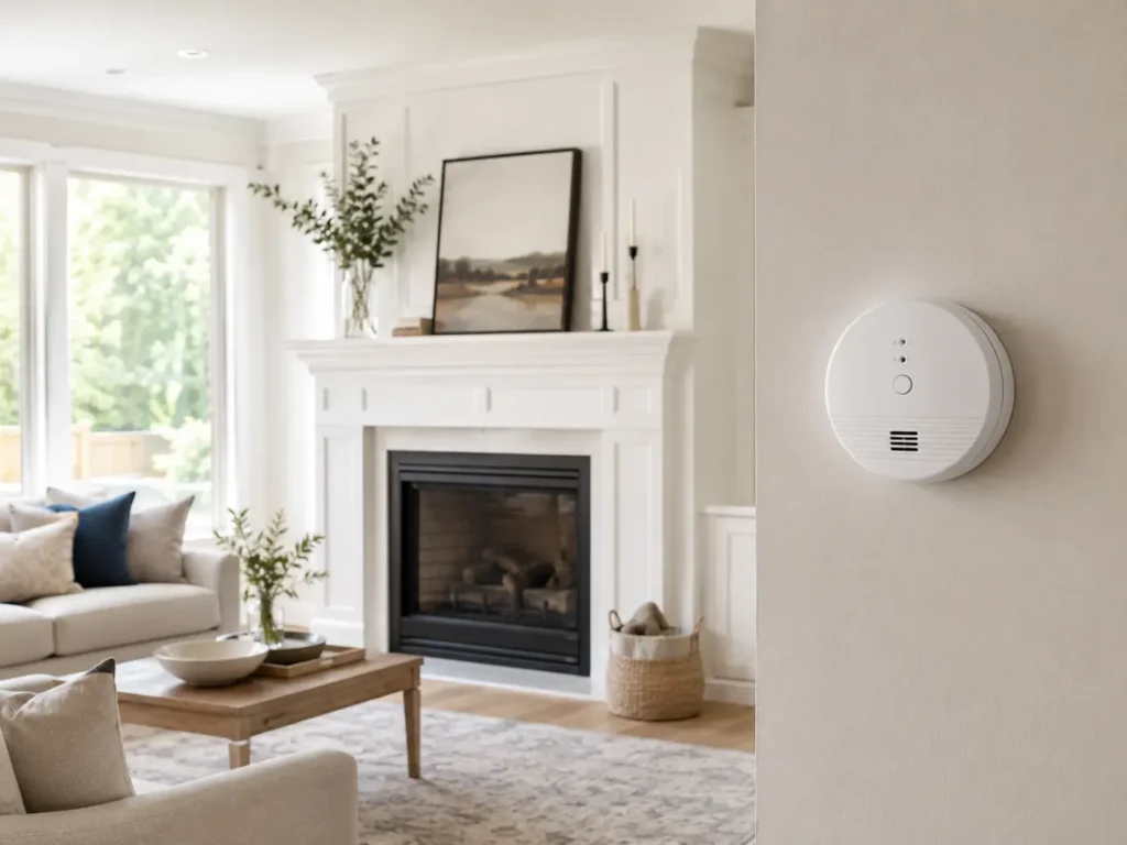 Cozy living room with safety focus
