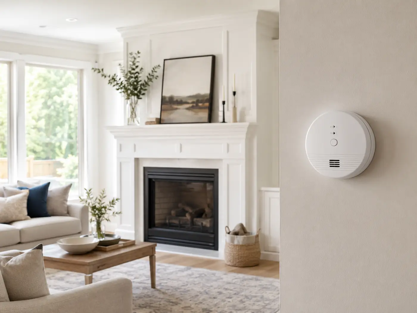 Cozy living room with safety focus